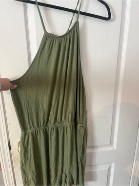 Old Navy Olive Green Women's Spaghetti-Strap Jumpsuit